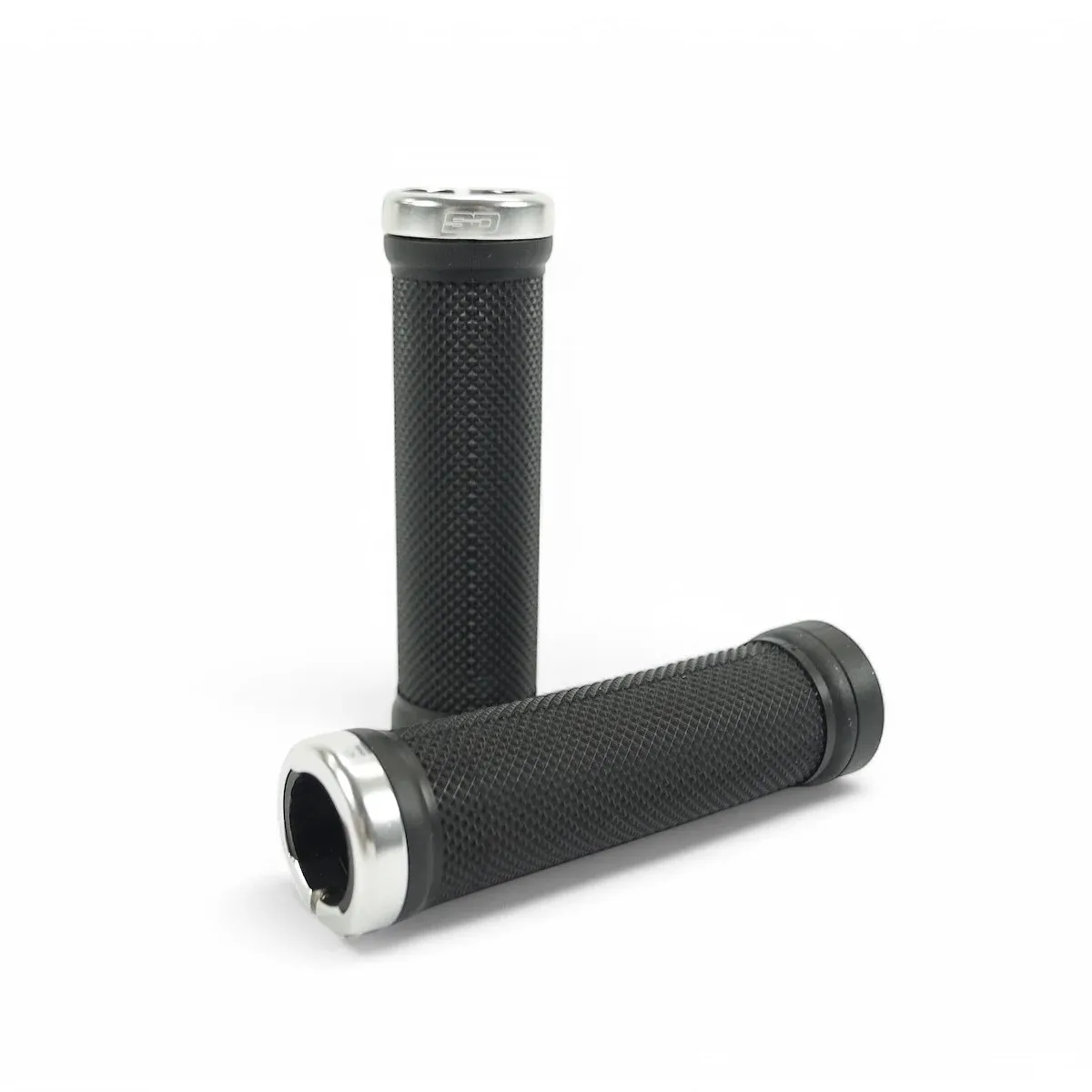 SD Bmx/Mtb Lock On Grip V2 Black/Silver Clamps